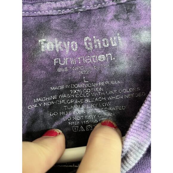 Tokyo Ghoul Anime Funimation Ken Kaneki Split Face Tie-Dye T-Shirt Adult Sz L - Picture 5 of 7